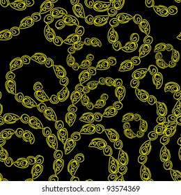 abstract seamless pattern with floral curl branches