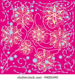 abstract seamless pattern with floral curl branches