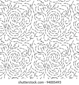 abstract seamless pattern with floral curl branches