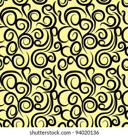 abstract seamless pattern with floral curl branches