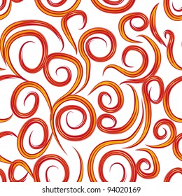 abstract seamless pattern with floral curl branches