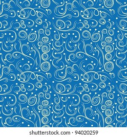 abstract seamless pattern with floral curl branches