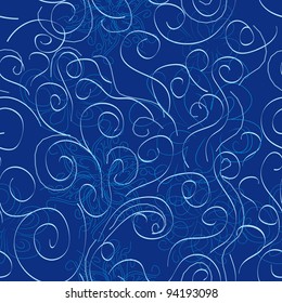 abstract seamless pattern with floral curl branches