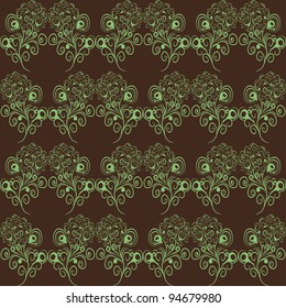 abstract seamless pattern with floral curl branches