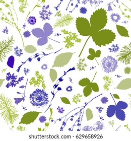 Abstract Seamless pattern with floral elements