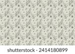 Abstract seamless pattern floral flowers and plants, natural hand drawn vector illustration background creative design.
