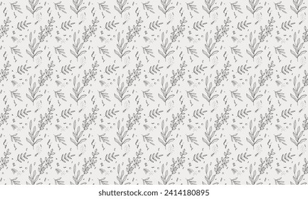 Abstrakte nahtlose Muster Blumen und Pflanzen, natürliche, handgezeichnet Vektorgrafik Hintergrund kreatives Design.
