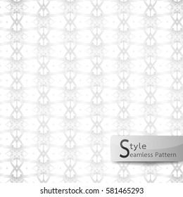 abstract seamless pattern floral lattice point. white texture background geometric vintage vector illustration