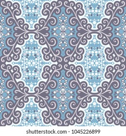Abstract seamless pattern with floral motifs.