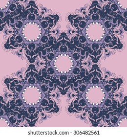 Abstract seamless pattern with floral motifs