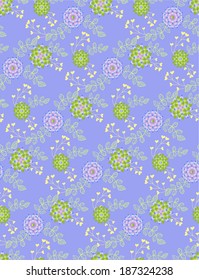 Abstract Seamless pattern floral on lilac background colorful vector background 