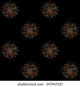 Abstract seamless pattern floral ornament.