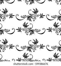 Abstract seamless pattern with floral ornament