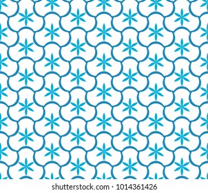 Abstract seamless pattern with floral patterns. Geometric mosaic.