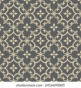 Abstract Seamless pattern with floral vintage elements. vector background.