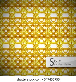 abstract seamless pattern flower gold bow mesh geometric vector illustration