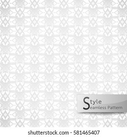 abstract seamless pattern flower lattice loop. white texture background geometric vintage vector illustration