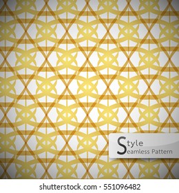 abstract seamless pattern flower lotus loop golden lattice vintage geometric vector illustration