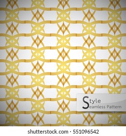 abstract seamless pattern flower lotus golden lattice vintage geometric vector illustration