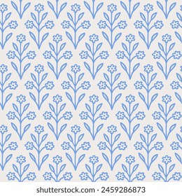 Abstract seamless pattern with flower. Monochrome background. Geometric print with flower element.