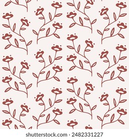 Abstract seamless pattern with flower. Monochrome background. Geometric print with flower element.
