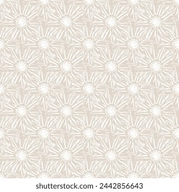 Abstract seamless pattern with flower outline background pattern used two colours inversion light brown flowers on textile, wallpapers etc..,