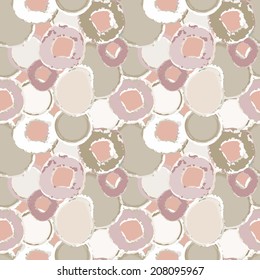 Abstract seamless pattern with flowers. Art grunge ornament. Paint stains, watercolor. Distressed background. Fabric, textile design. Endless print texture - vector 