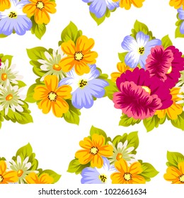 abstract seamless pattern of flowers. for card designs, greeting cards, birthday invitations, Valentine's day, party, holiday. Vector illustration.