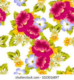 abstract seamless pattern of flowers. for card designs, greeting cards, birthday invitations, Valentine's day, party, holiday. Vector illustration.