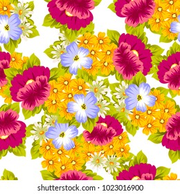 abstract seamless pattern of flowers. for card designs, greeting cards, birthday invitations, Valentine's day, party, holiday. Vector illustration.