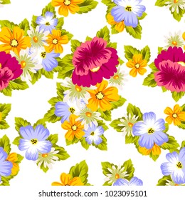 abstract seamless pattern of flowers. for card designs, greeting cards, birthday invitations, Valentine's day, party, holiday. Vector illustration.