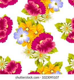 abstract seamless pattern of flowers. for card designs, greeting cards, birthday invitations, Valentine's day, party, holiday. Vector illustration.