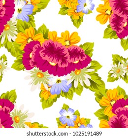abstract seamless pattern of flowers. for card designs, greeting cards, birthday invitations, Valentine's day, party, holiday. Vector illustration.