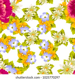 abstract seamless pattern of flowers. for card designs, greeting cards, birthday invitations, Valentine's day, party, holiday. Vector illustration.