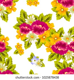 abstract seamless pattern of flowers. for card designs, greeting cards, birthday invitations, Valentine's day, party, holiday. Vector illustration.