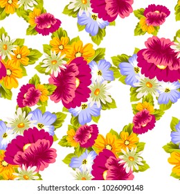 abstract seamless pattern of flowers. for card designs, greeting cards, birthday invitations, Valentine's day, party, holiday. Vector illustration.