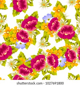 abstract seamless pattern of flowers. for card designs, greeting cards, birthday invitations, Valentine's day, party, holiday. Vector illustration.