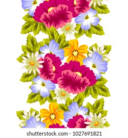 abstract seamless pattern of flowers. for card designs, greeting cards, birthday invitations, Valentine's day, party, holiday. Vector illustration.