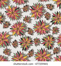 Abstract seamless pattern with flowers. Delicate floral background. Vector illustration.