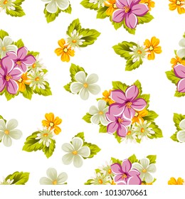 abstract seamless pattern of flowers. For design of cards, invitations, greeting for birthday, Valentine's Day, wedding, party, celebration, festival. Vector illustration