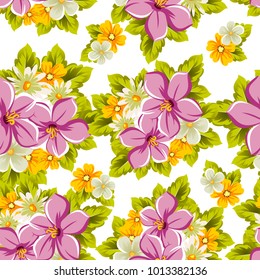 abstract seamless pattern of flowers. For design of cards, invitations, greeting for birthday, Valentine's Day, wedding, party, celebration, festival. Vector illustration