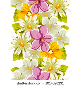 abstract seamless pattern of flowers. For design of cards, invitations, greeting for birthday, Valentine's Day, wedding, party, celebration, festival. Vector illustration