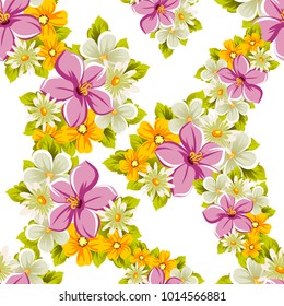 abstract seamless pattern of flowers. For design of cards, invitations, greeting for birthday, Valentine's Day, wedding, party, celebration, festival. Vector illustration