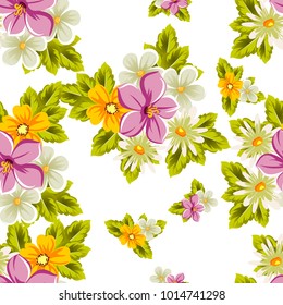 abstract seamless pattern of flowers. For design of cards, invitations, greeting for birthday, Valentine's Day, wedding, party, celebration, festival. Vector illustration