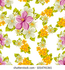 abstract seamless pattern of flowers. For design of cards, invitations, greeting for birthday, Valentine's Day, wedding, party, celebration, festival. Vector illustration