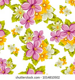 abstract seamless pattern of flowers. For design of cards, invitations, greeting for birthday, Valentine's Day, wedding, party, celebration, festival. Vector illustration