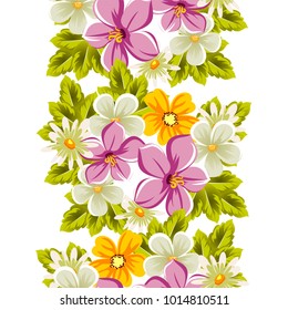 abstract seamless pattern of flowers. For design of cards, invitations, greeting for birthday, Valentine's Day, wedding, party, celebration, festival. Vector illustration