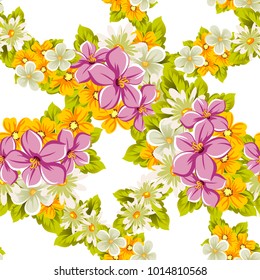 abstract seamless pattern of flowers. For design of cards, invitations, greeting for birthday, Valentine's Day, wedding, party, celebration, festival. Vector illustration