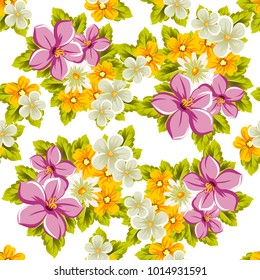 abstract seamless pattern of flowers. For design of cards, invitations, greeting for birthday, Valentine's Day, wedding, party, celebration, festival. Vector illustration
