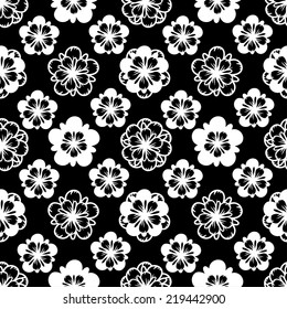 Abstract seamless pattern with flowers. Floral repeating background texture. Fabric design. Wallpaper